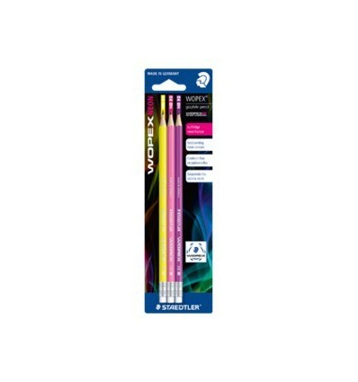 Набор чернографитных карандашей с ластиком STAEDTLER WOPEX182, НВ, 3шт в упак