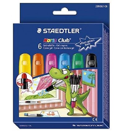 Набор гелевых мелков в пластиковом корпусе, выкручивающиеся, STAEDTLER Noris Club, 6 цветов