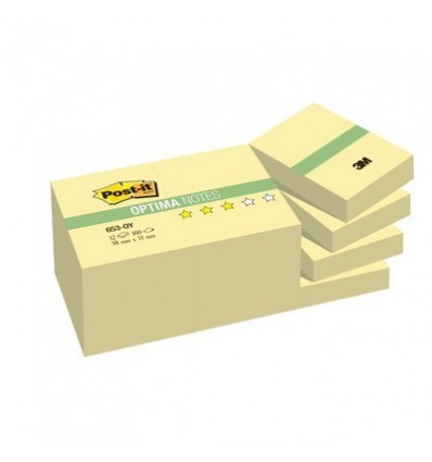Бумага для заметок Post-it OPTIMA 38х51мм, Осень, желтая пастель, 12 блоков по 100 листов