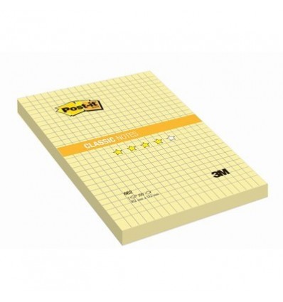 Бумага для заметок Post-it Classic 102х152мм, в клетку желтая, 100 листов
