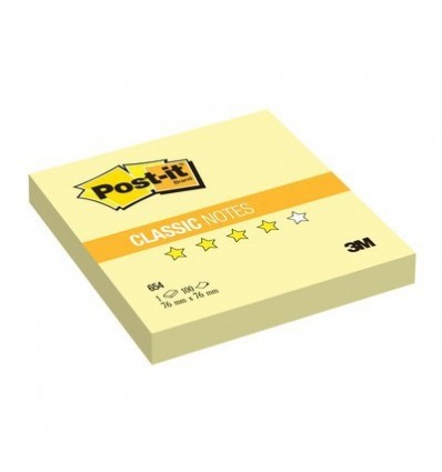 Бумага для заметок Post-it Classic 76х76мм, желтая пастель, 100 листов