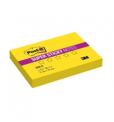 Бумага для заметок Post-it Super Sticky 76x51мм, желтый неон, 90 листов