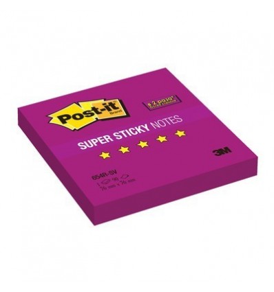 Бумага для заметок Post-it Super Sticky 76x76мм, фиолетовый неон, 90 листов