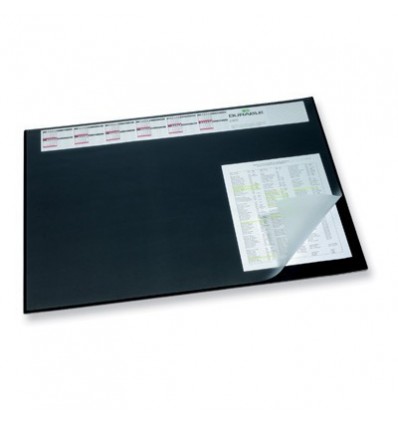 Настольное покрытие DURABLE 7204 с календарем и прозрачным верхним листом, 520х650мм, черная