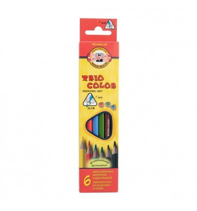 Набор цветных трехгранных карандашей Koh-I-Noor TRIOCOLOR 3131, 6 цветов