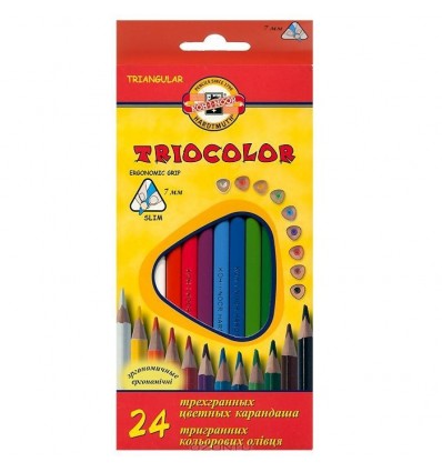 Набор цветных трехгранных карандашей Koh-I-Noor TRIOCOLOR 3134,24 цвета