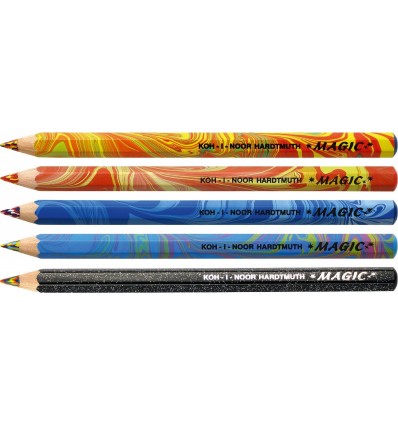 Набор карандашей с многоцветным грифелем Koh-I-Noor MAGIC 3406, утолщенный корпус, 5 карандашей разных