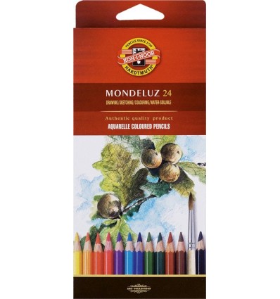 Набор акварельных цветных карандашей Koh-I-Noor MONDELUZ 3718, 24 цвета
