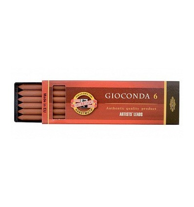 Сепия для цангового карандаша KOH-I-NOOR Gioconda 4373, коричнево-красная, 5,6 мм, 6 шт./уп