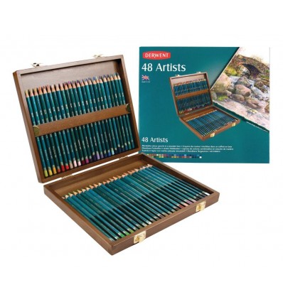 Набор цветных карандашей Derwent Artists 48 цветов, в деревянной коробке
