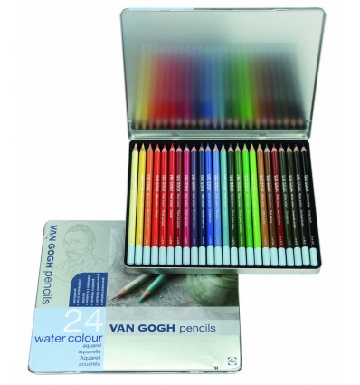 Набор цветных акварельных карандашей VAN GOGH 24 цвета, в металлической коробке