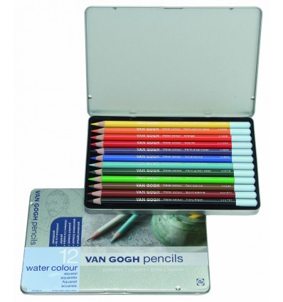 Набор цветных акварельных карандашей VAN GOGH 12 цвета, в металлической коробке