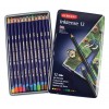 Набор цветных акварельных карандашей DERWENT INKTENSE, 12 цветов в метал. коробке