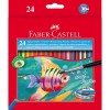 Набор цветных акварельных карандашей FABER-CASTELL AQUARELLE, 24 цвета с кисточкой