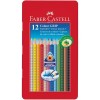 Набор цветных трехгранных карандашей FABER-CASTELL GRIP 2001, 12 цветов в металлической коробке