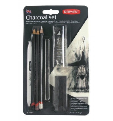 Набор угольных карандашей DERWENT CHARCOAL, 10 предметов в блистере