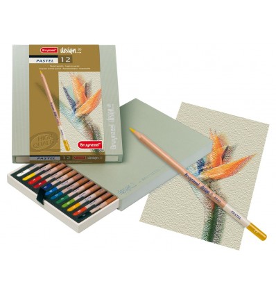 Набор цветных пастельных карандашей Bruynzeel DESIGN, 12 цветов, в подарочном пенале