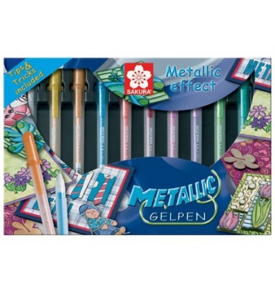 Набор гелевых ручек SAKURA Gelly Roll Metallic, 10 перламутровых цветов в картонной коробке