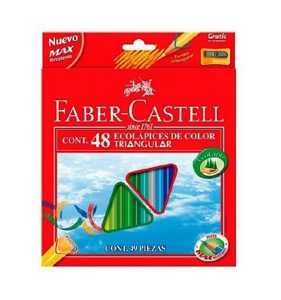 Набор цветных трехгранных карандашей FABER-CASTELL ECO, 48 цветов, в картонной коробке