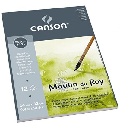Альбом для акварели CANSON Moulin du Roy FIN 24*32см, 300гр. 12л., бумага мелкое зерно, склейка