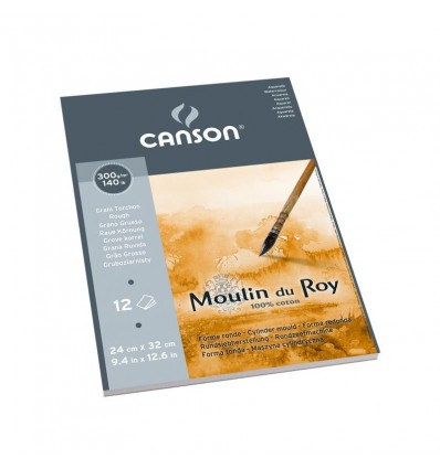 Альбом для акварели CANSON Moulin du Roy Torchon 24*32см, 300гр. 12л., бумага крупное зерно, склейка