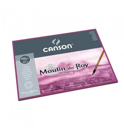 Альбом для акварели CANSON Moulin du Roy Satin 30.5*45.5см, 300гр. 20л., бумага гладкая, склейка по 4 сторонам