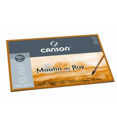 Альбом для акварели CANSON Moulin du Roy Torchon 30.5*45.5см, 300гр. 20л., бумага крупное зерно, склейка по 4 сторонам