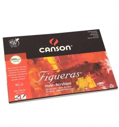 Альбом для масла CANSON Figueras 33*24см, 290гр. 10л., бумага зерно холста, склейка