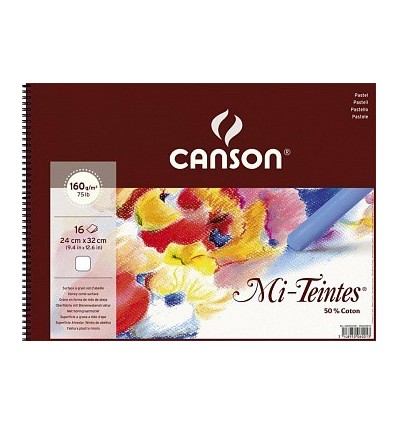 Альбом для пастели CANSON Mi-Teintes 24*32см, 160гр. 16л., бумага белая, спираль