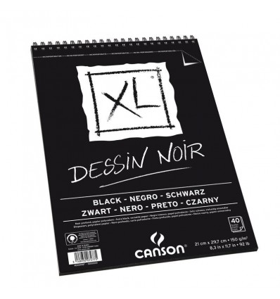 Альбом для графики CANSON Xl Dessin Noir BLACK А3 29.7см*42см, 150гр. 40л., бумага черная, спираль