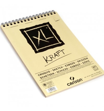 Альбом для графики CANSON Xl Kraft А4 21*29.7см, 90гр. 60л., крафт бумага, спираль