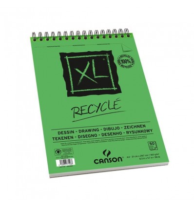 Альбом для графики CANSON Xl Recycle А5 14.8см*21см, 160гр. 25л., переработанная мелкозернистая бумага, спираль