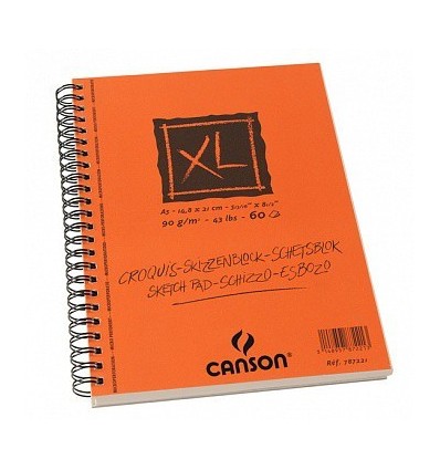 Альбом для графики CANSON Xl Croquis А5 14.8*21см, 90гр. 60л., слоновая кость мелкое зерно, спираль по длин. стороне