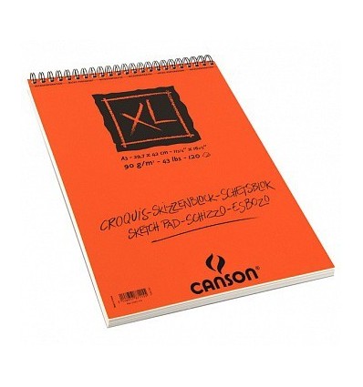 Альбом для графики CANSON Xl Croquis А3 29.7*42см, 90гр. 60л., бумага слоновая кость мелкозернистая, спираль