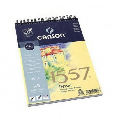 Альбом для графики CANSON 1557 А5 14.8*21см, 180гр. 30л., бумага малое зерно, спираль