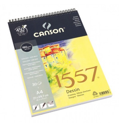Альбом для графики CANSON 1557 А4 21*29.7см, 180гр. 30л., бумага малое зерно, спираль