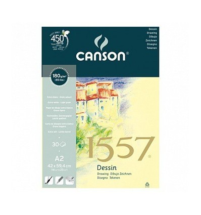Альбом для графики CANSON 1557 А2 42*59.4см, 180гр. 30л., бумага малое зерно, спираль