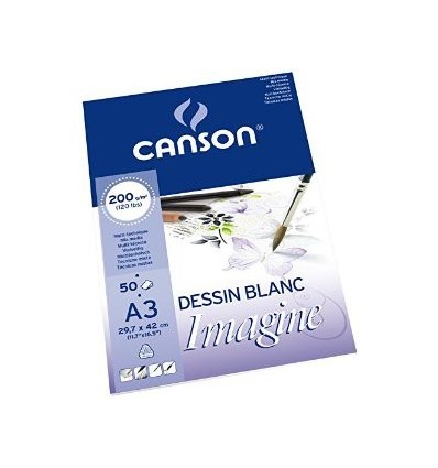 Альбом для графики CANSON Imagine А3 29.7*42см, 200гр. 50л., бумага мелкое зерно, склейка