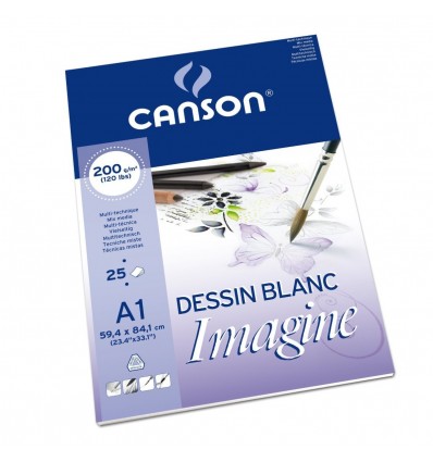 Альбом для графики CANSON Imagine А1 59.4*84.1см, 200гр. 30л., бумага мелкое зерно, склейка