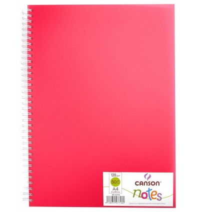 Скетчбук CANSON Notes А4 21*29.7см, 120гр. 50л., пластиковая обложка розового, спираль
