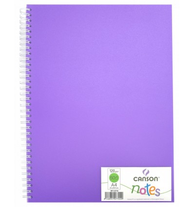 Скетчбук CANSON Notes А4 21*29.7см, 120гр. 50л., пластиковая обложка фиолетовая, спираль