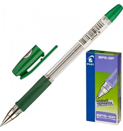 Ручка шариковая масляная Pilot BPS-GP-F (0.32 мм) зеленая