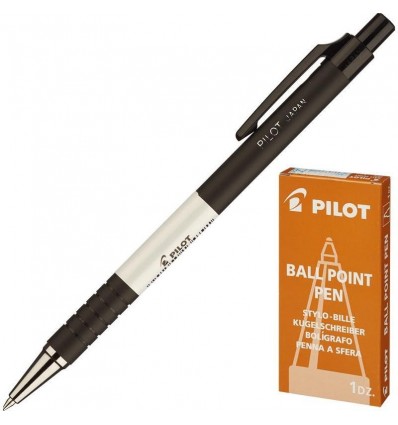 Ручка шариковая масляная автоматическая Pilot BPRK-10M (0.32мм) черная
