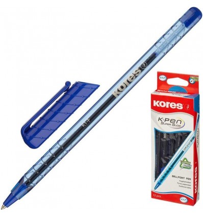 Ручка шариковая Kores К1, 0.7 мм, синяя