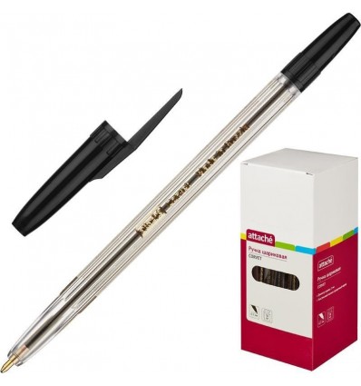 Шариковая ручка масляная Attache Corvet 0,7 мм, черная