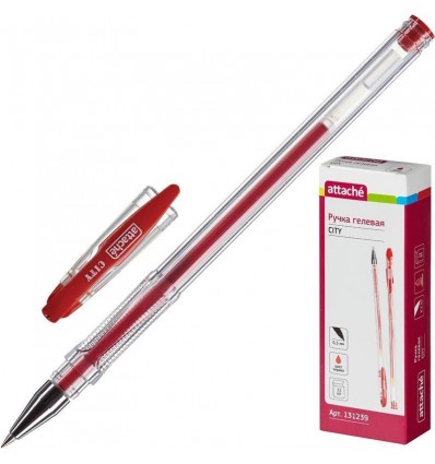 Ручка гелевая Attache City, 0.5мм, красная
