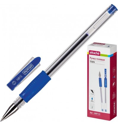 Ручка гелевая Attache Town с манжеткой, 0.5мм, синяя