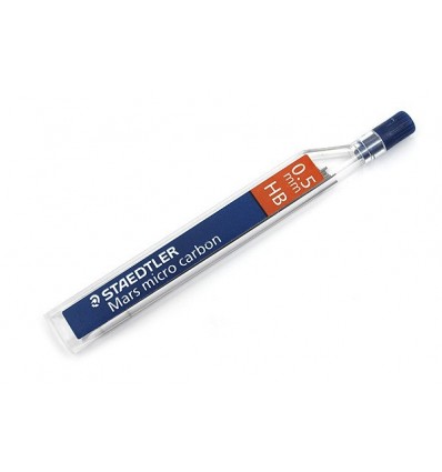 Стержни STAEDTLER mars micro carbon для мехаических карандашей, HB, 0.5 мм, 12шт/уп