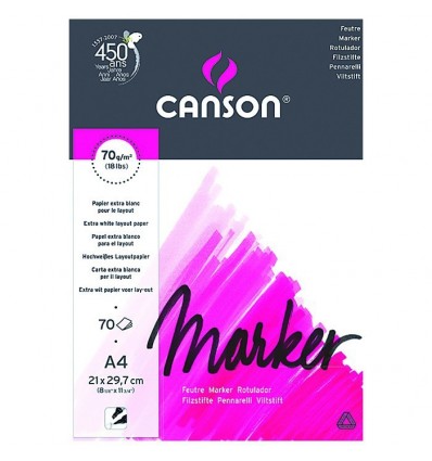 Альбом для маркеров Marker Layout CANSON, А3 29.7*42см., 75гр/м.кв., бумага экстра гладкая, 70л склейка