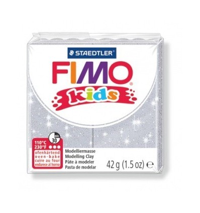 Глина полимерная STAEDTLER FIMO kids, 42г. - блестящий серебряный